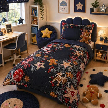 Festive Gingerbread Cookie Kids Bedsheet