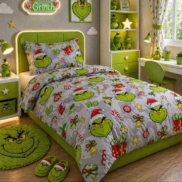 Grinch Cartoon Kids Bed-sheet