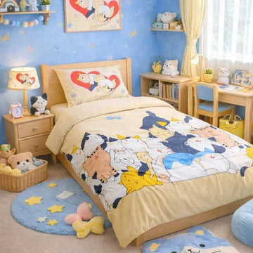 Kawaii Cat Kids Bedsheet
